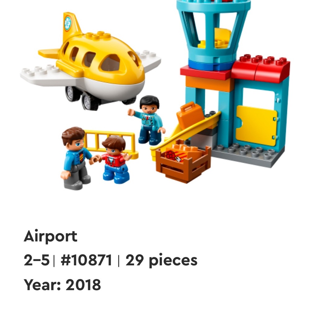 LEGO DUPLO 10871 Airport Building Set - Yellow and Blue
